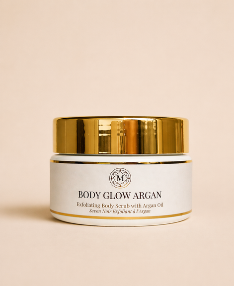 BODY GLOW ARGAN - Exfoliating Black Soap with Argan Oil
