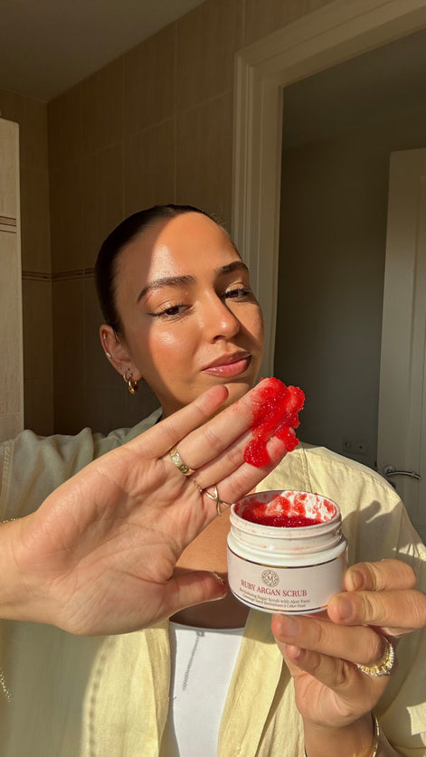 Ruby Argan Scrub sugar scrub with aker fassi