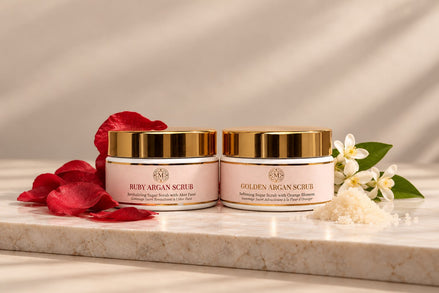 The Argan Scrub Duo sugar scrubs with argan oil